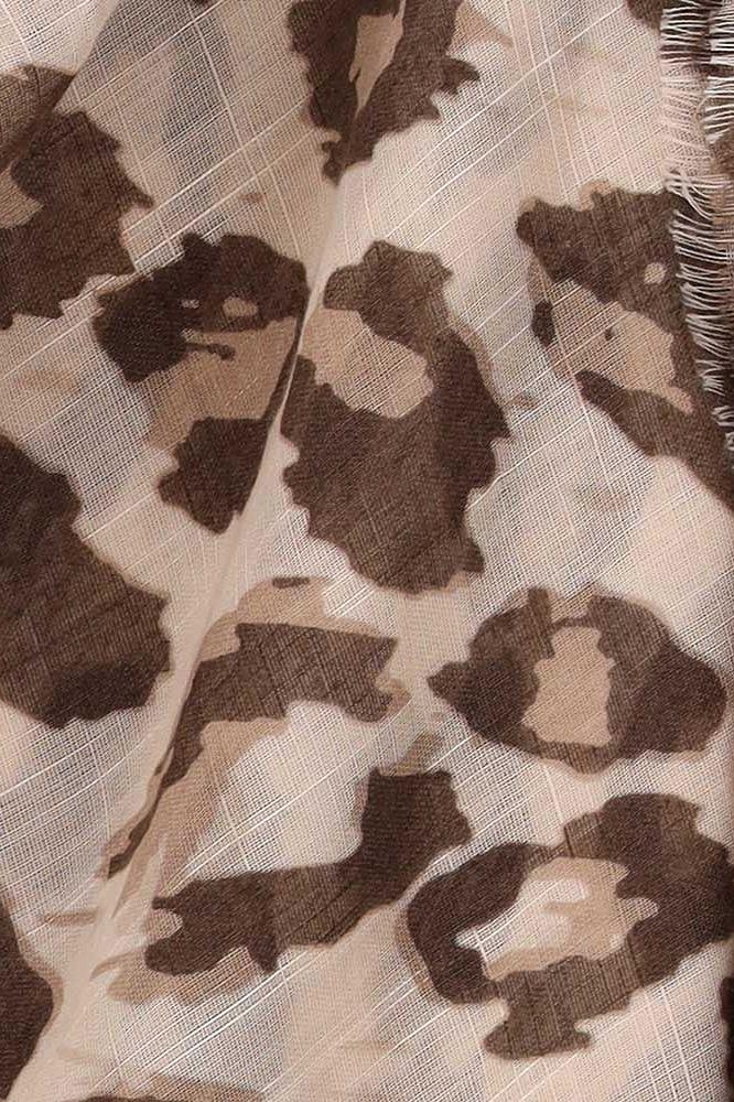 PRINTED SCARF OBLONG 000420 00413 LIGHT TAUPE
